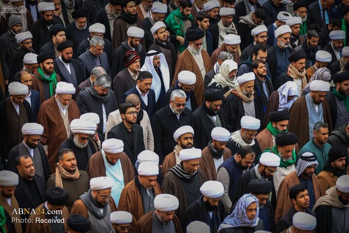 تشییع پیکر برادر آیت‌الله العظمی سیستانی در حرم امام علی(ع)