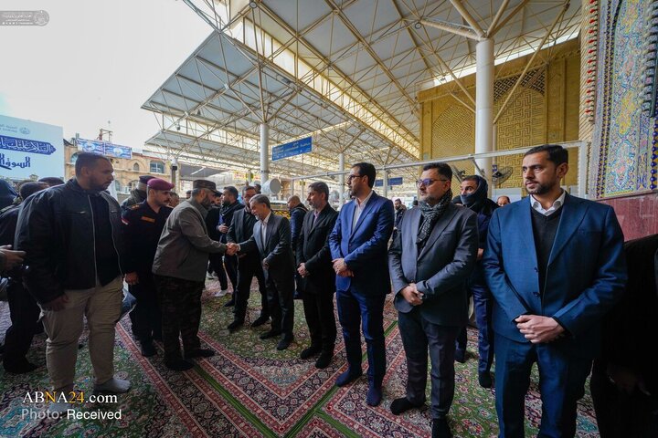 تشییع پیکر برادر آیت‌الله العظمی سیستانی در حرم امام علی(ع)