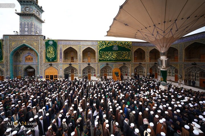 تشییع پیکر برادر آیت‌الله العظمی سیستانی در حرم امام علی(ع)