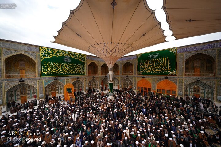 تشییع پیکر برادر آیت‌الله العظمی سیستانی در حرم امام علی(ع)
