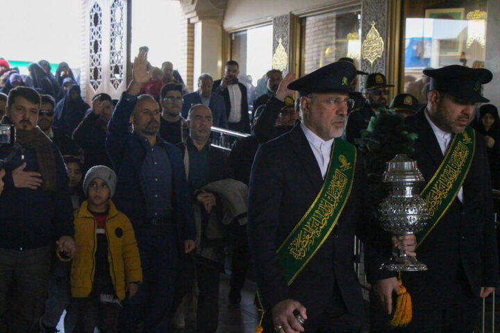 Photos: Group of veterans injured during unrest in Razavi Khorasan visit Hazrat Masoumeh holy shrine