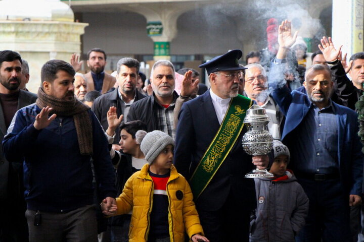 Photos: Group of veterans injured during unrest in Razavi Khorasan visit Hazrat Masoumeh holy shrine