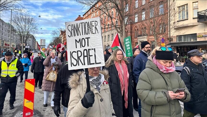 Pro-Palestinian Protesters Rally in Stockholm Over Gaza Ceasefire Violations