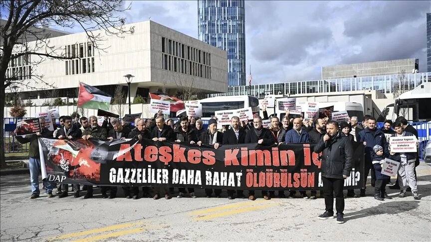 Protest against Israel's violations of Gaza ceasefire held in Ankara