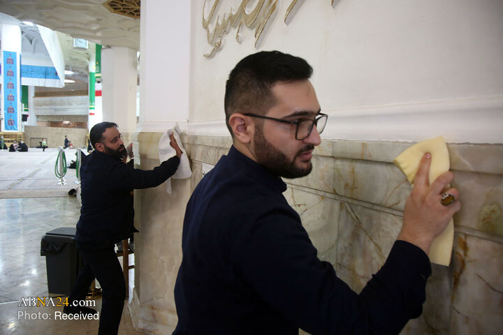 Photos: Dusting, cleaning of Hazrat Masoumeh Holy Shrine ahead of holy month of Ramadan