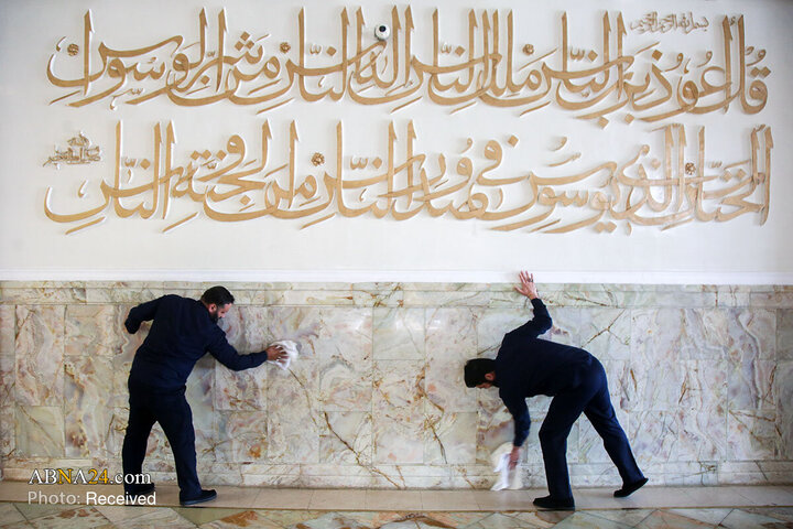 Photos: Dusting, cleaning of Hazrat Masoumeh Holy Shrine ahead of holy month of Ramadan