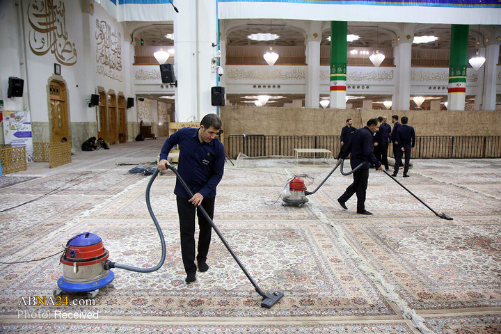 Photos: Dusting, cleaning of Hazrat Masoumeh Holy Shrine ahead of holy month of Ramadan