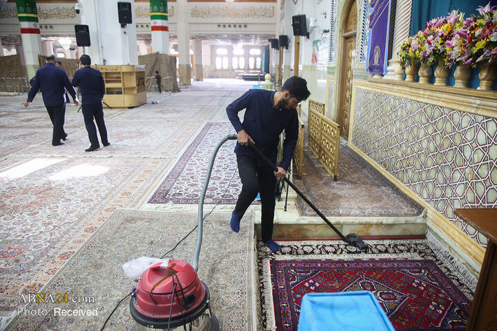 Photos: Dusting, cleaning of Hazrat Masoumeh Holy Shrine ahead of holy month of Ramadan