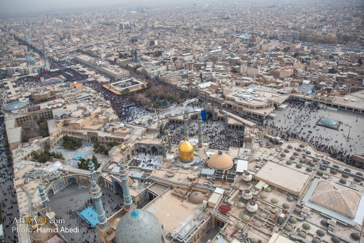 تصاویر هوایی از راهپیمایی 22 بهمن در قم