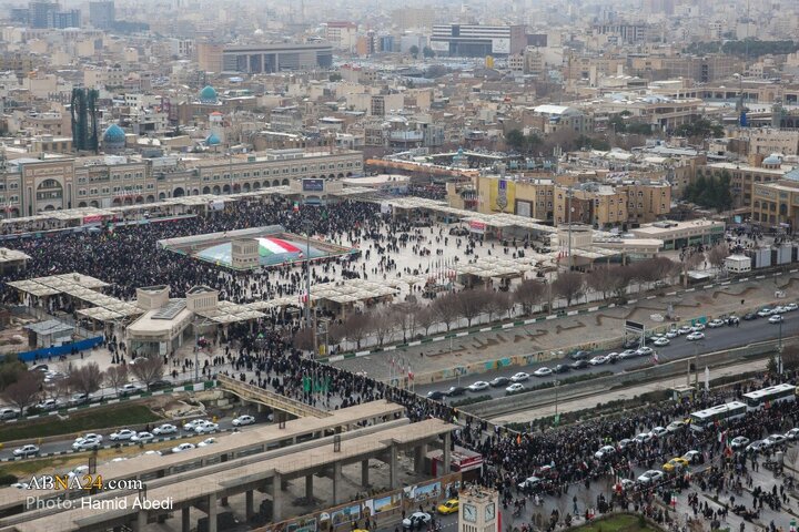 تصاویر هوایی از راهپیمایی 22 بهمن در قم
