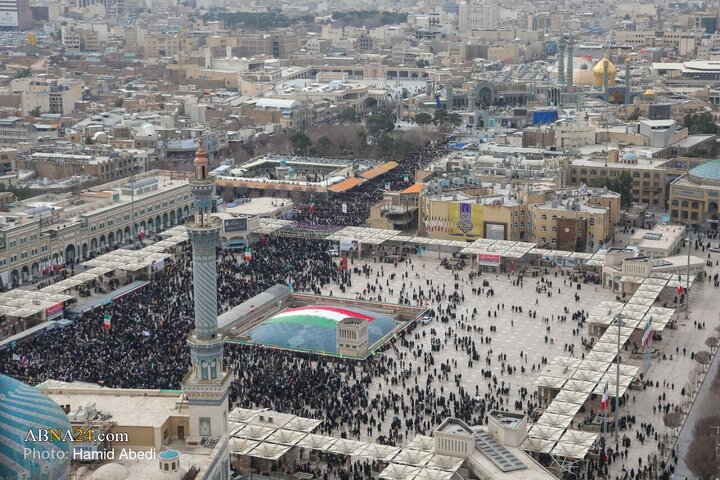 تصاویر هوایی از راهپیمایی 22 بهمن در قم