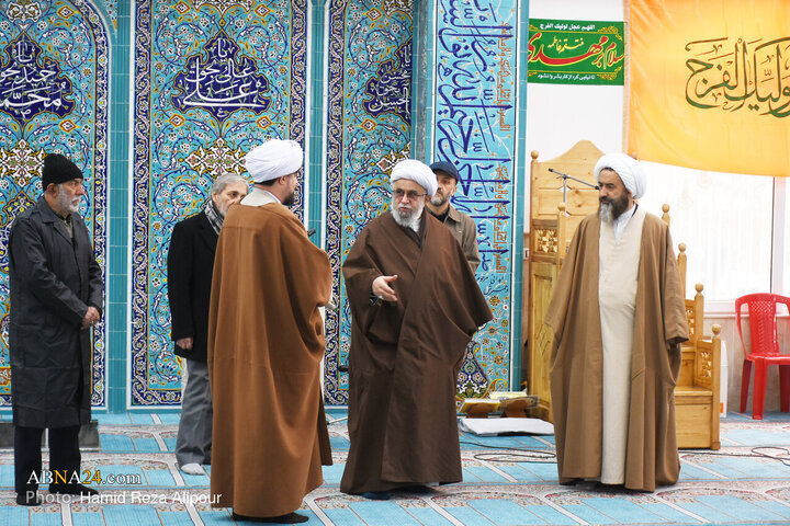 حضور آیت الله رمضانی در مسجد امام رضا(ع) و گلزار شهدای این مسجد در رودسر