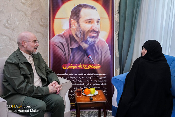 Photos: Dr. Ghalibaf meets family of Martyr Farajollah Shushtari
