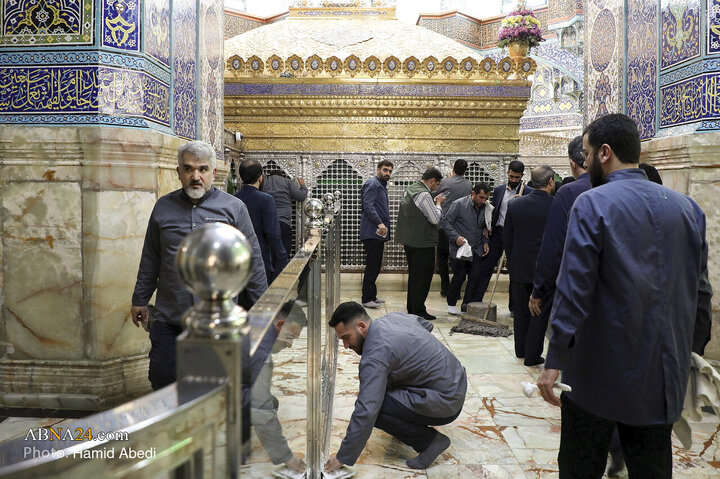 Photos: Cleaning Ceremony of Sacred Mausoleum of Hazrat Masoumeh Holy Shrine