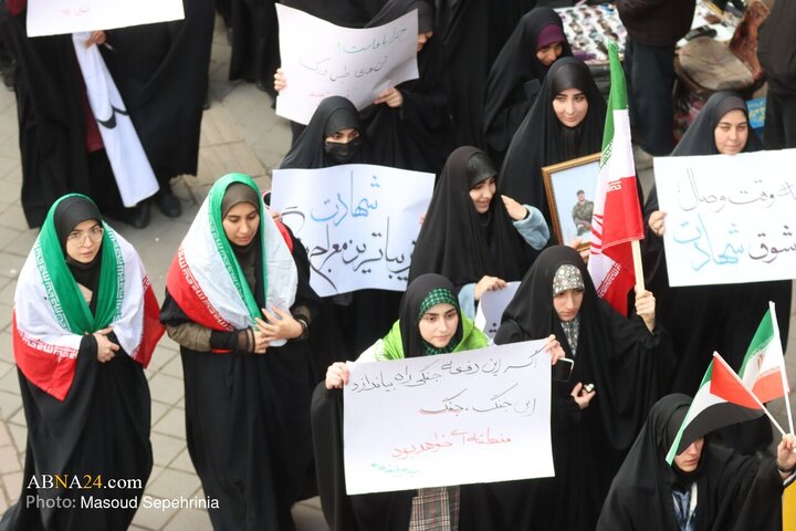 تجمع دانشجویان دانشگاه تبریز در محکومیت جنایات رژیم صهیونیستی و آمریکا در تبریز