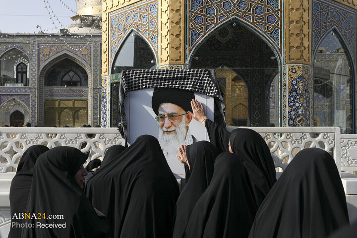 تجمع سوگواران رهبر شهید انقلاب در حرم مطهر رضوی - ۱