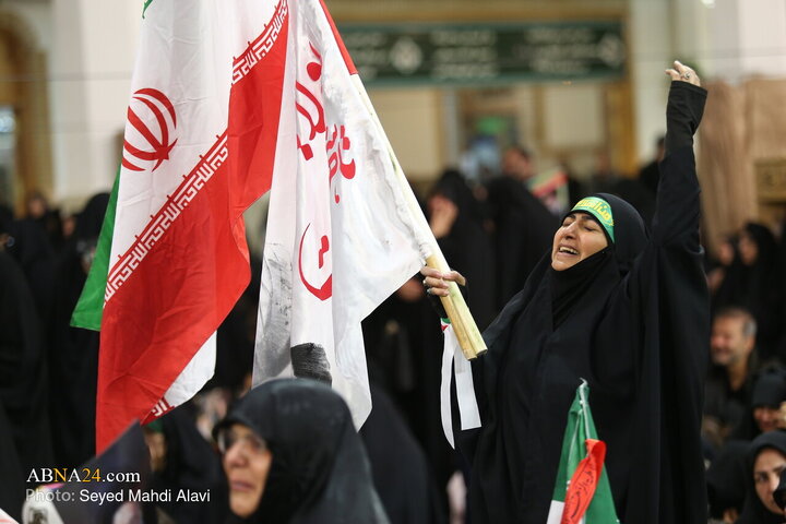 اجتماع سوگواران و مراسم وداع با شهدای تجاور آمریکایی-صهیونی در قم