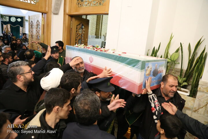 اجتماع سوگواران و مراسم وداع با شهدای تجاور آمریکایی-صهیونی در قم