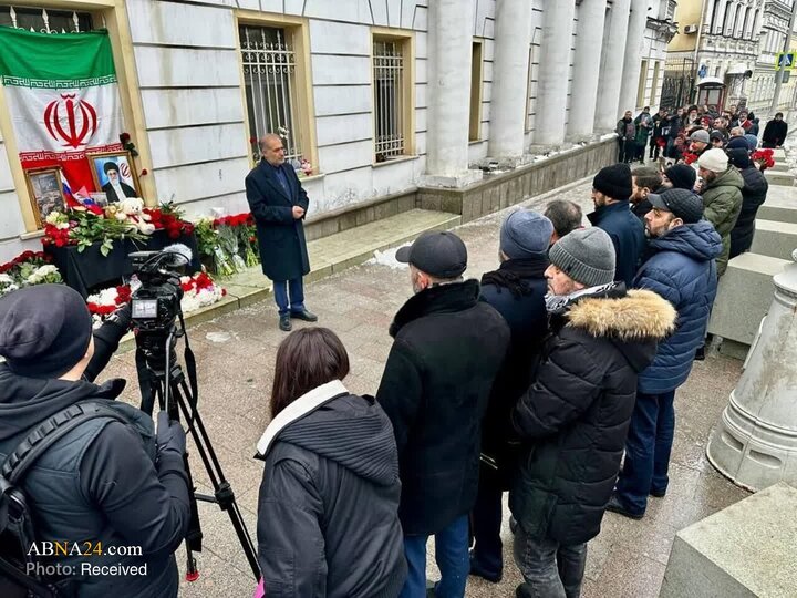 تصاویر | تجمع مقابل سفارت ایران در مسکو برای عرض تسلیت