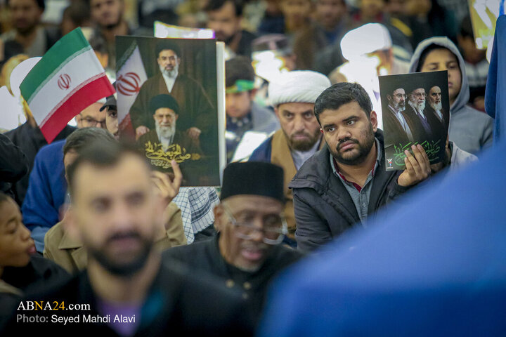 تجمع طلاب و فعالان بین‌المللی در محکومیت تجاوز آمریکایی صهیونی - مسجد جمکران