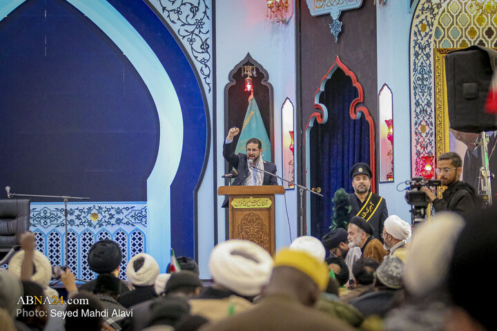 تجمع طلاب و فعالان بین‌المللی در محکومیت تجاوز آمریکایی صهیونی - مسجد جمکران