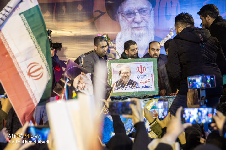 استقبال مردم قم از پیکر شهید دکتر علی لاریجانی