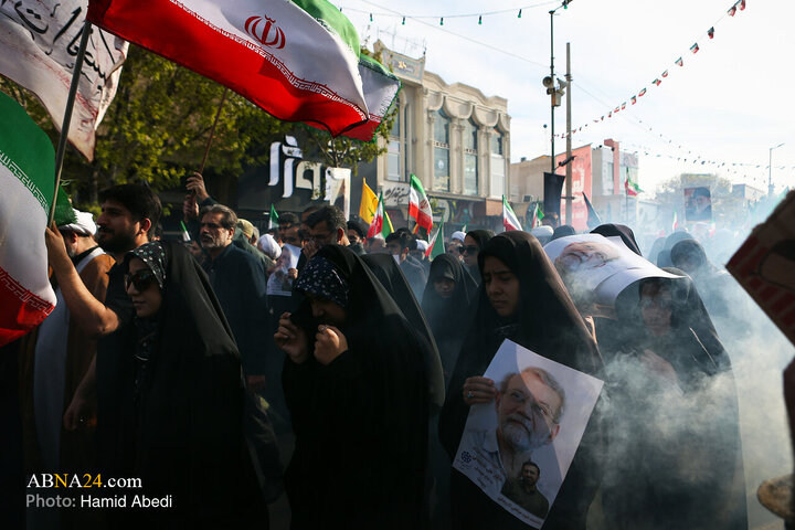 تشییع پیکر شهید «علی لاریجانی» و «مرتضی لاریجانی» - قم