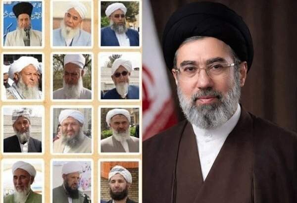 A group of Sunni scholars in Iran pledge allegiance with Ayat. Mojtaba Khamenei