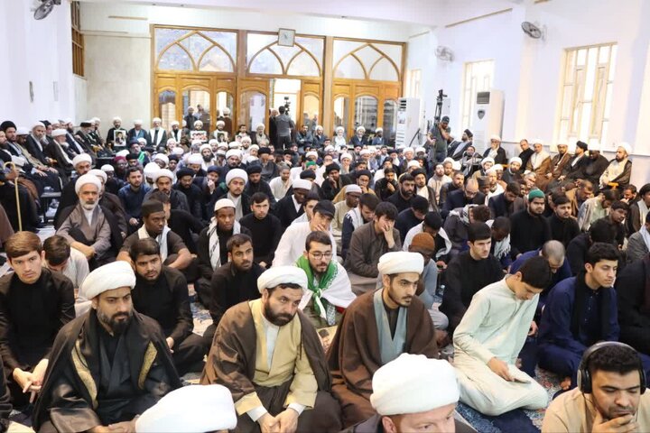 تجمع گسترده علما و طلاب در نجف اشرف برای حمایت از ایران و لبنان + تصاویر