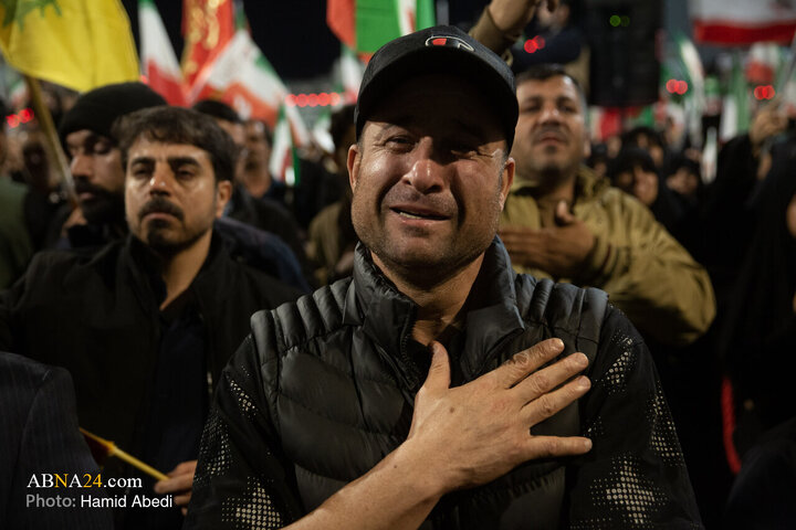 وداع مردم قم با پیکر شهید «سپهبد موسوی» - امام‌زاده موسی مبرقع