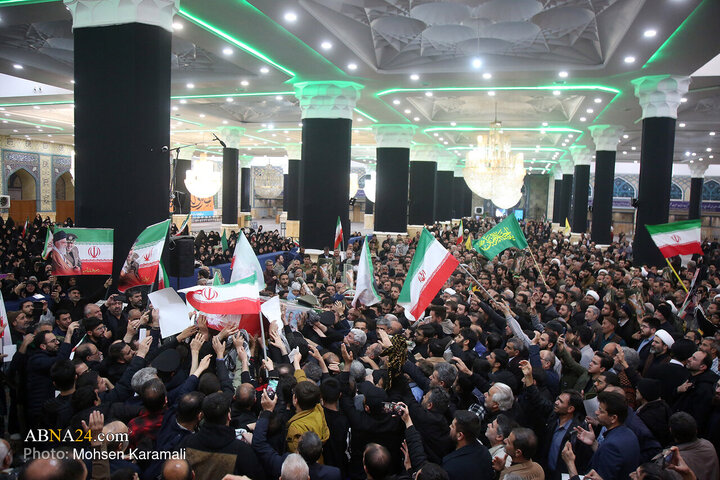 وداع مردم قم با پیکر شهید «سپهبد موسوی» - مسجد مقدس جمکران