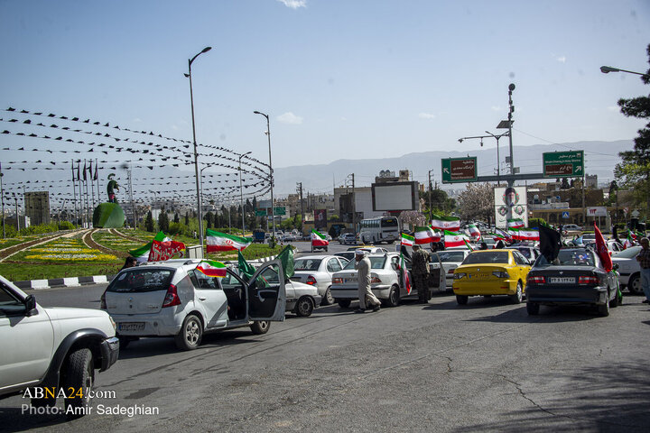 Photos: Car convoy moves on occasion of 40th day of martyrdom day of Revolutionary Leader in Shiraz