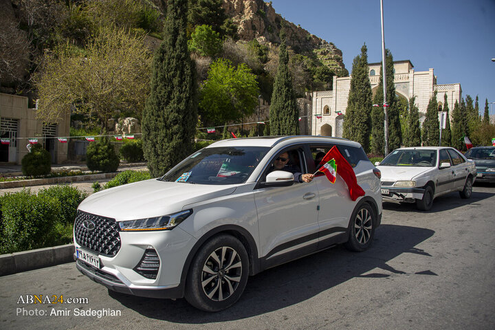 Photos: Car convoy moves on occasion of 40th day of martyrdom day of Revolutionary Leader in Shiraz
