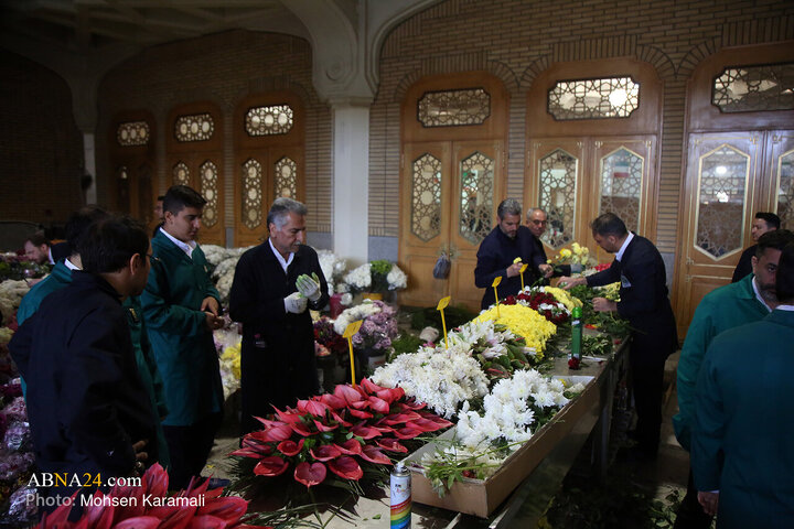 Photos: Hazrat Masoumeh Holy Shrine Adorned with Flowers on Eve of Karamat Decade