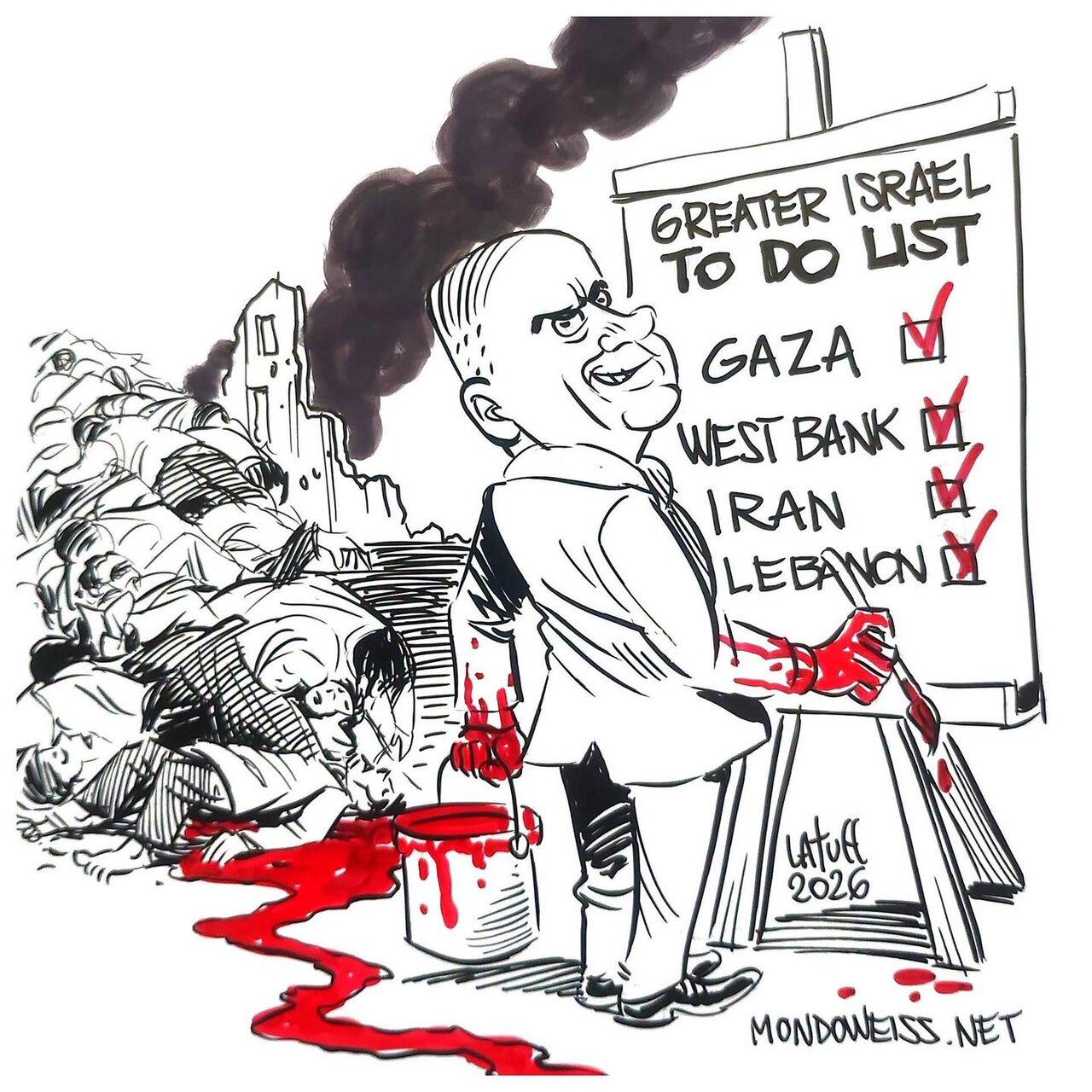 Cartoon: Greater Israel and Netanyahu