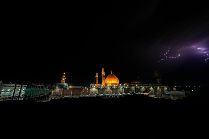 Informe fotográfico | El Santuario de Al-Askari (PB) en Samarra brilla entre tormentas y lluvia divina