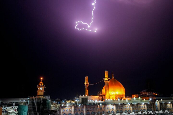 Informe fotográfico | El Santuario de Al-Askari (PB) en Samarra brilla entre tormentas y lluvia divina