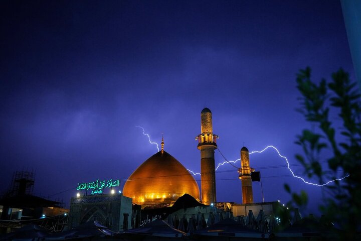 Informe fotográfico | El Santuario de Al-Askari (PB) en Samarra brilla entre tormentas y lluvia divina