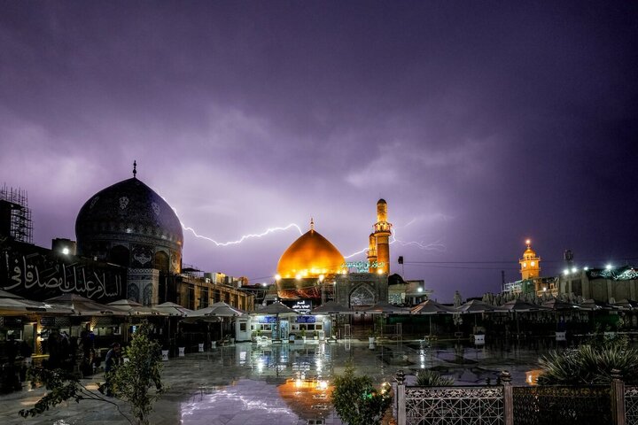 Informe fotográfico | El Santuario de Al-Askari (PB) en Samarra brilla entre tormentas y lluvia divina