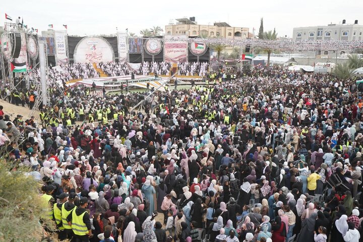 گزارش تصویری | جشن عروسی ۱۵۰ زوج فلسطینی در غزه