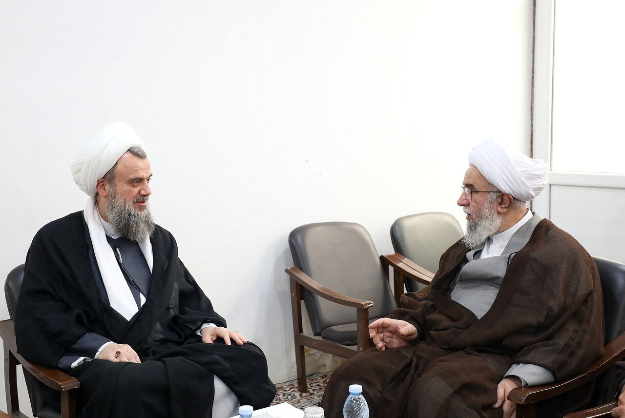 دیدار دبیرکل مجمع جهانی اهل‌بیت(ع) با آیت‌الله هادوی تهرانی + تصاویر