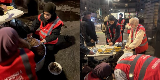 پاریس؛ داوطلبان سازمان »حسین(ع) کیست؟« میان نیازمندان غذای گرم توزیع کردند + عکس