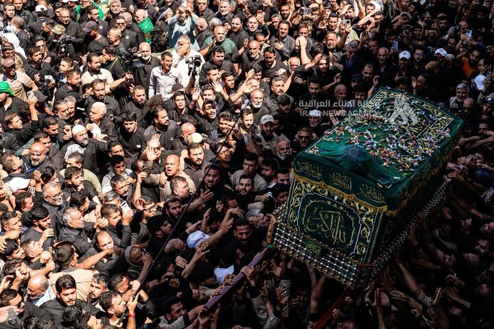تصاویر | تشییع نمادین پیکر امام جواد(ع) در کاظمین