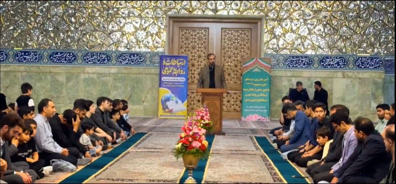 ویدیو | تصاویری از آیین غبارروبی ضریح مطهر حرم بانوی کرامت با حضور فعالان روابط عمومی