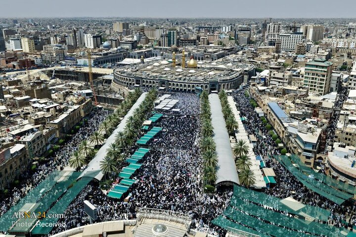 تصاویر هوایی از حضور گسترده زائران در روز عرفه - کربلا