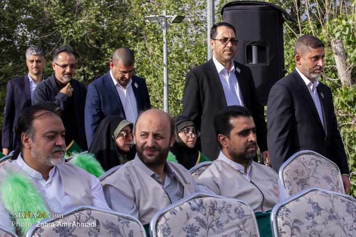 Photos: Ceremony of Raising Largest Blessed Flag of Imam Ali Holy Shrine in Tehran