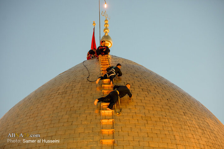 Photos: Dust-Cleaning Ceremony of Dome of Hazrat Abul-Fazl Holy Shrine on Eve of Muharram