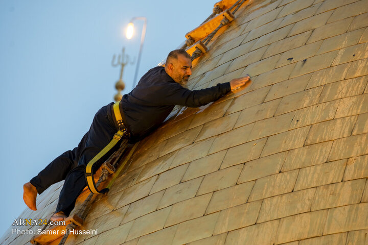 Photos: Dust-Cleaning Ceremony of Dome of Hazrat Abul-Fazl Holy Shrine on Eve of Muharram