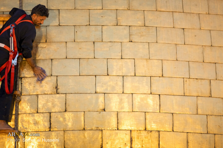 Photos: Dust-Cleaning Ceremony of Dome of Hazrat Abul-Fazl Holy Shrine on Eve of Muharram