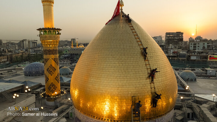 Photos: Dust-Cleaning Ceremony of Dome of Hazrat Abul-Fazl Holy Shrine on Eve of Muharram